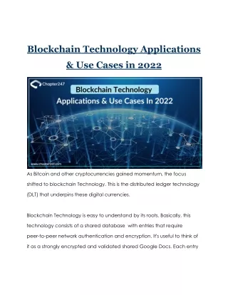 Blockchain Technology Applications & Use Cases in 2022