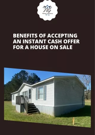 Benefits of Accepting an Instant Cash Offer for a House On Sale