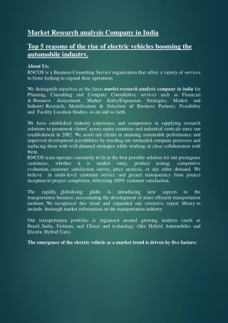 Market Research Analysis Company in India