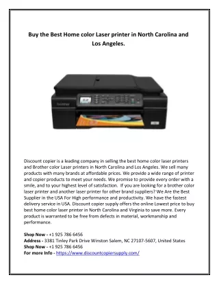 Buy the best brother color laser printer in North Carolina and Virginia.