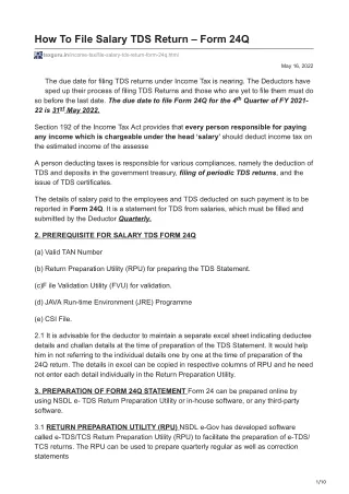 how to file salary tds return form 24q