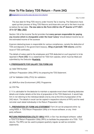 how to file salary tds return form 24q