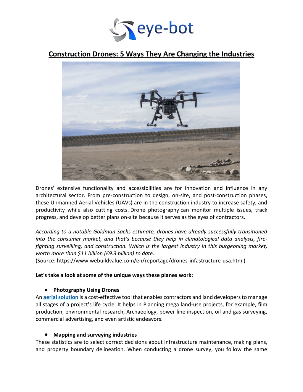 PPT - Construction Drones: 5 Ways They Are Changing the Industries ...