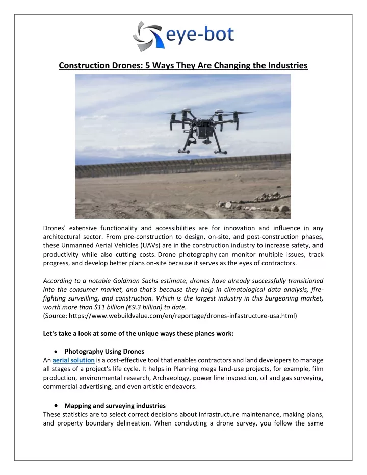 construction drones 5 ways they are changing