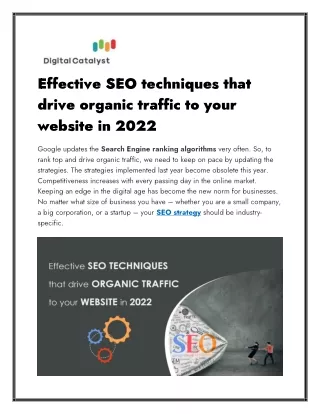 effective seo techniques that drive organic