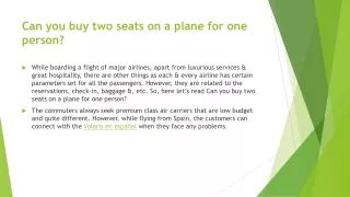 Can you buy two seats on a plane