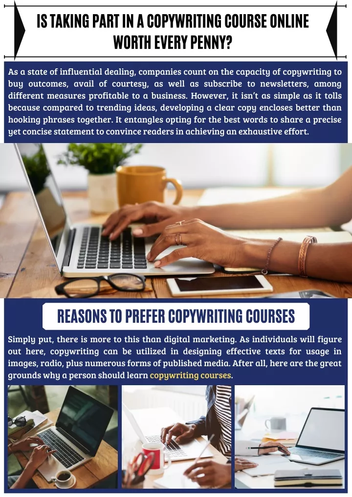 is taking part in a copywriting course online