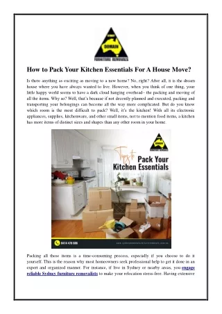 how to pack your kitchen essentials for a house