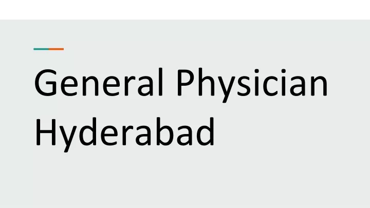 general physician hyderabad