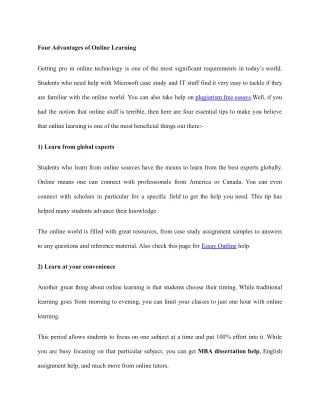 four advantages of online learning