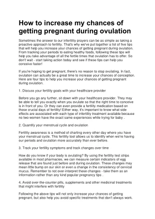 how to increase my chances of getting pregnant