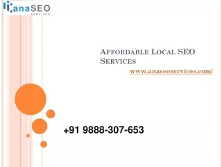Affordable Local SEO Services - www.anaseoservices.com