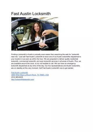fast austin locksmith