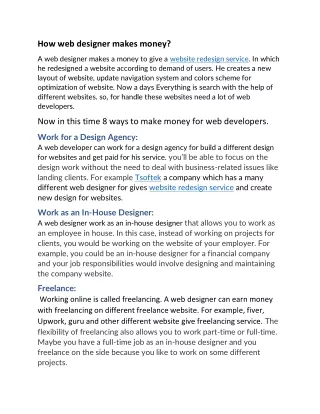 How Web Designer earn money