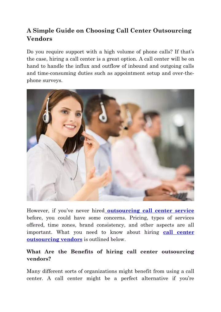 a simple guide on choosing call center