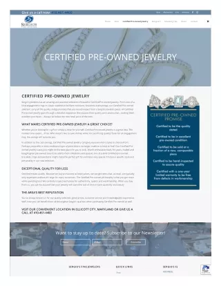 Certified Pre-Owned Jewelry in Maryland - Sergio’s Jewelers