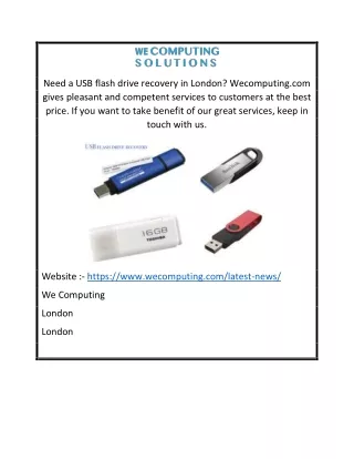 Usb Flash Drive Recovery London  Wecomputing.com
