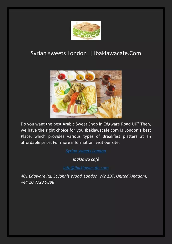 syrian sweets london ibaklawacafe com