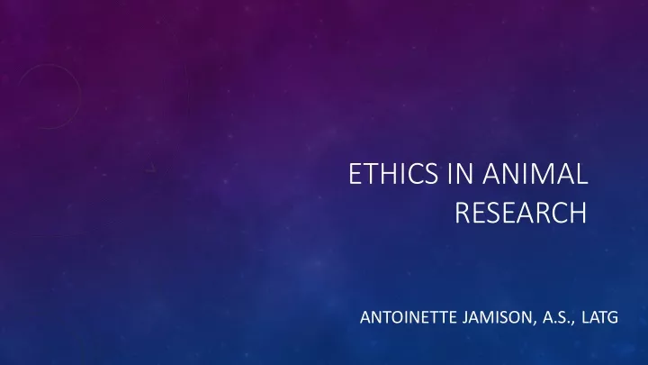 ethics in animal research