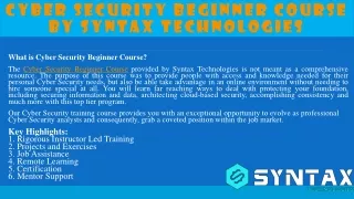 Cyber Security Beginner Course
