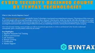 Cyber Security Beginner Course