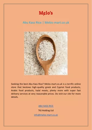 Abu Kass Rice  Melos-mart.co.uk