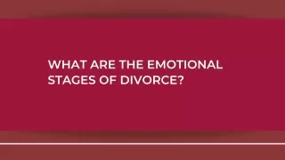 what are the emotional stages of divorce