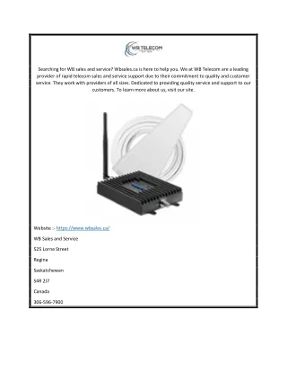 Wb Sales And Service  Wbsales.ca