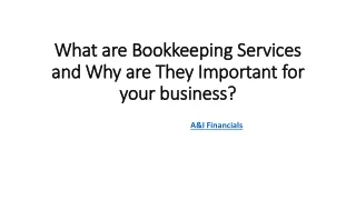 What are Bookkeeping Services and Why are They Important for your business