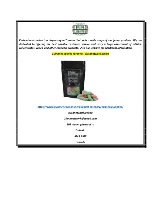 Gummies Edibles Toronto  Kushnetwork.online