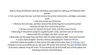 how to setup hp officejet 5255 we will follow