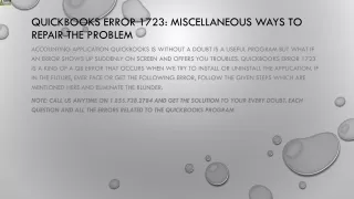 quickbooks error 1723 miscellaneous ways to repair the problem