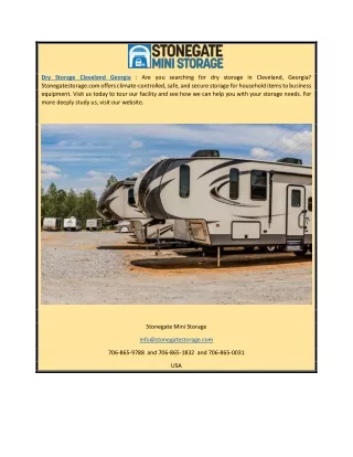 Dry Storage Cleveland Georgia | Stonegatestorage.com