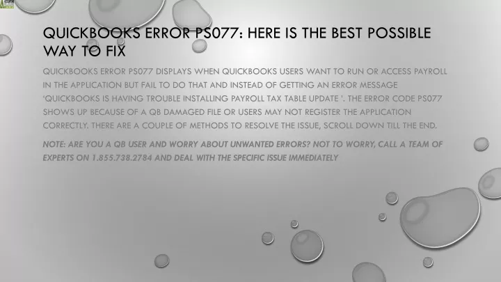 quickbooks error ps077 here is the best possible way to fix