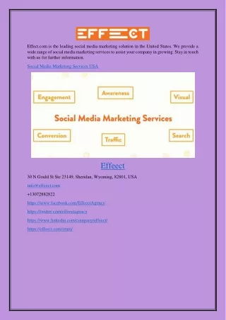 Social Media Marketing Services Usa Effeect.com