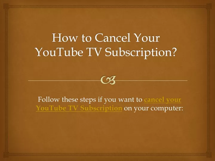 how to cancel your youtube tv subscription