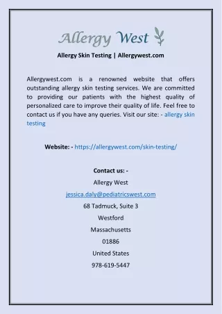 allergy skin testing allergywest com