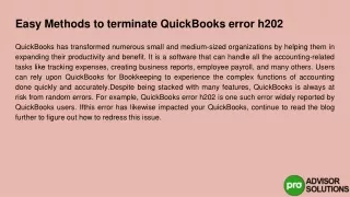 easy methods to terminate quickbooks error h202