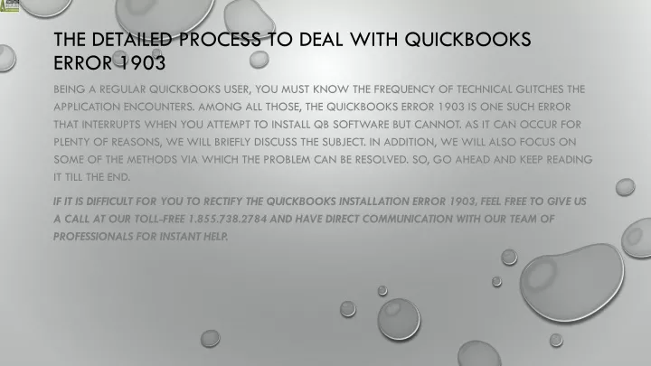 the detailed process to deal with quickbooks error 1903