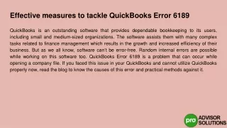 effective measures to tackle quickbooks error 6189