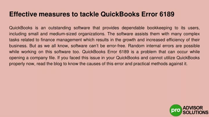 effective measures to tackle quickbooks error 6189