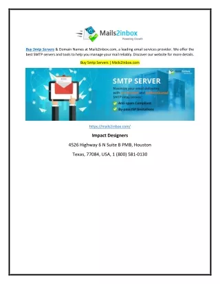 Buy Smtp Servers | Mails2inbox
