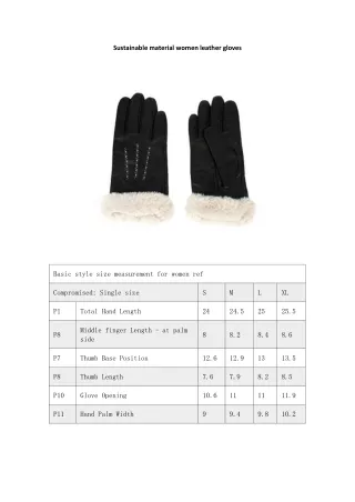 Sustainable material women leather gloves