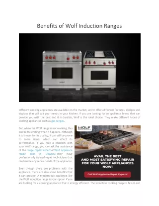 Benefits of Wolf Induction Ranges