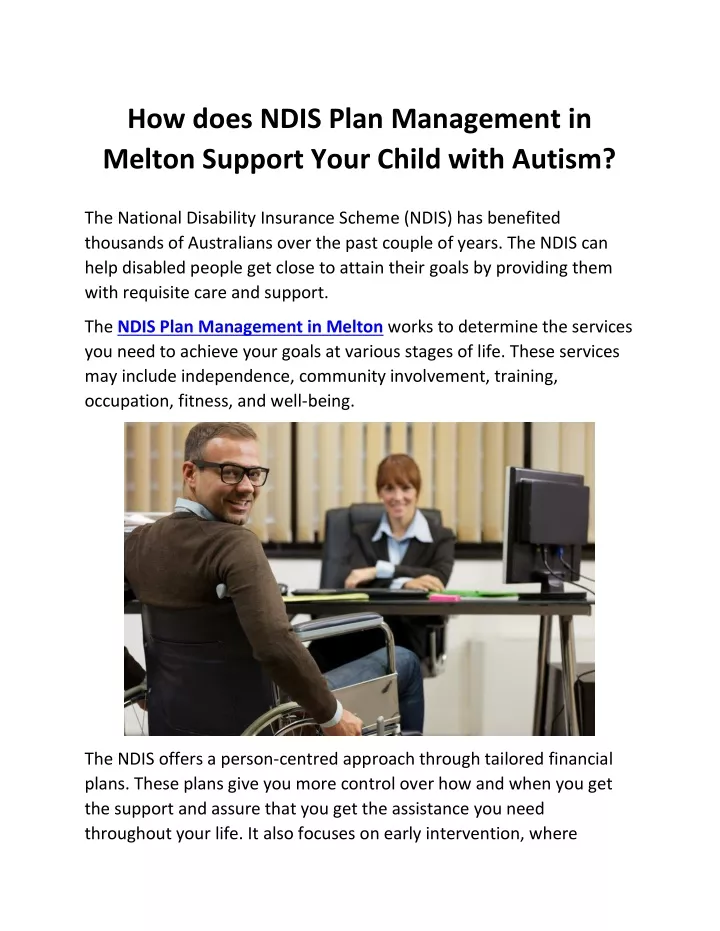 how does ndis plan management in melton support