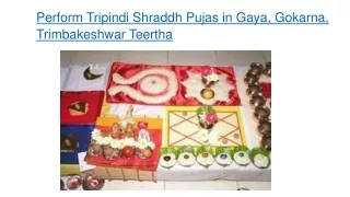 Perform Tripindi Shraddh Pujas in Gaya, Gokarna, Trimbakeshwar Teertha