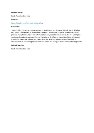 Bus & Truck Accident FAQ