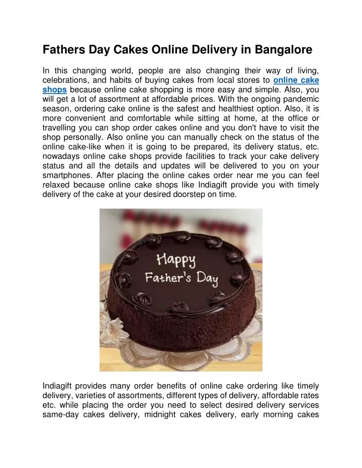 fathers day cakes online delivery in bangalore