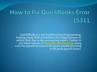 how to fix quickbooks error 15311