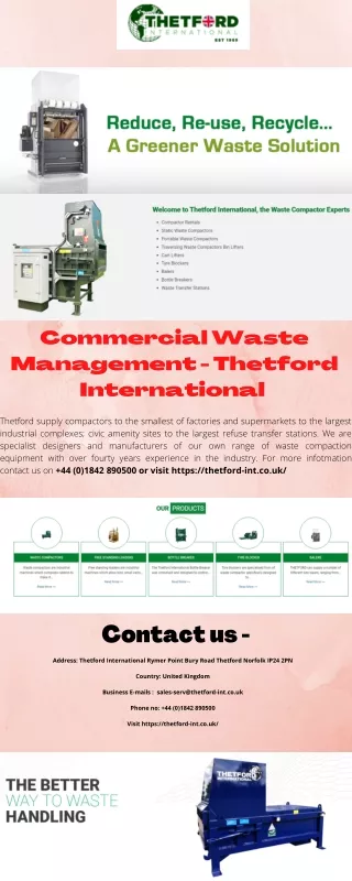 Best Commercial Waste Management in United Kingdom - Thetford International